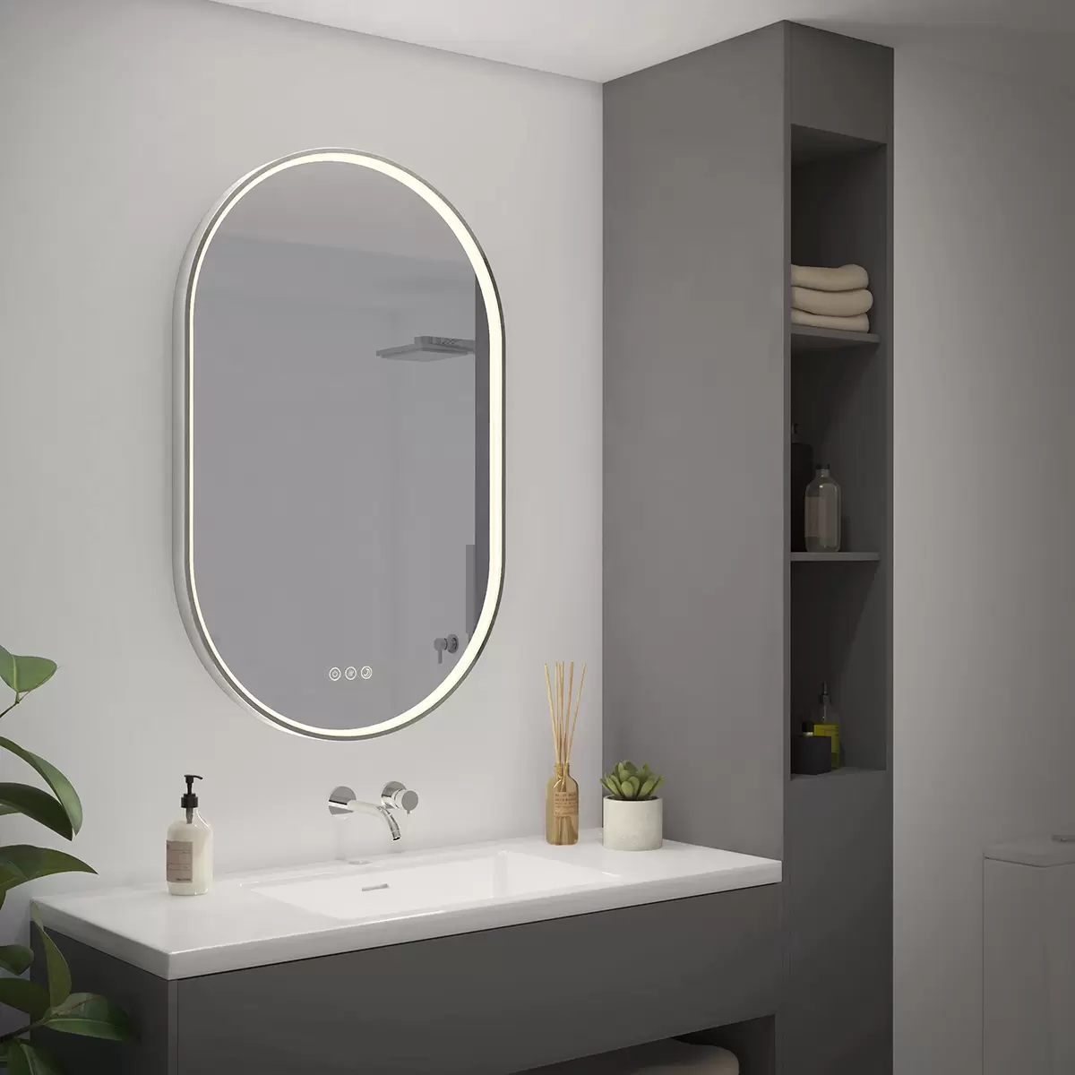 Espejo para Baño Artika Luz led Funciones Touch Función Desempañante Luz Nocturna